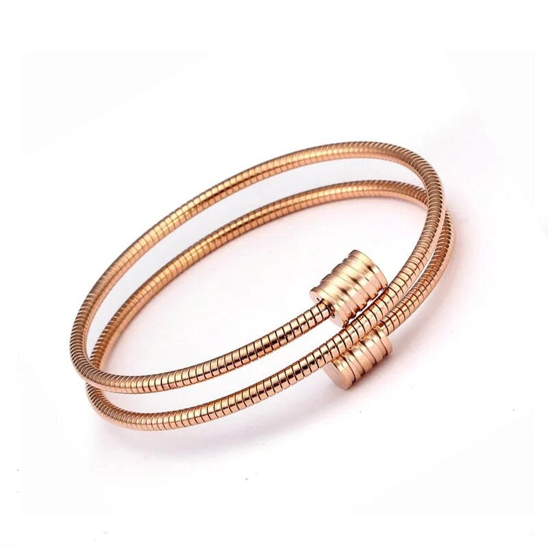 Elastic Steel Link Wrap Around Bracelets