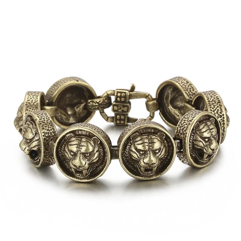 Brass Tiger Links Chain Bracelet