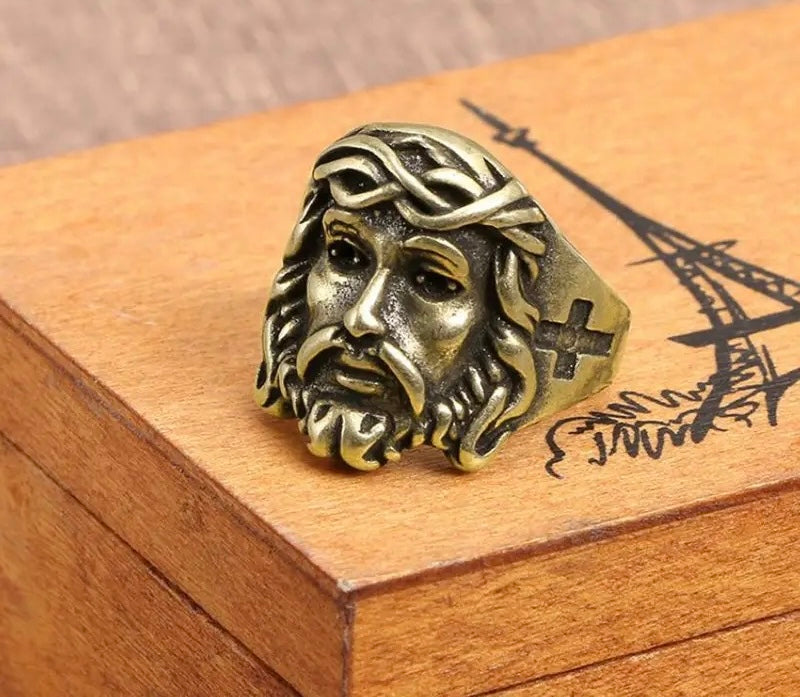 Copper Jesus Ring