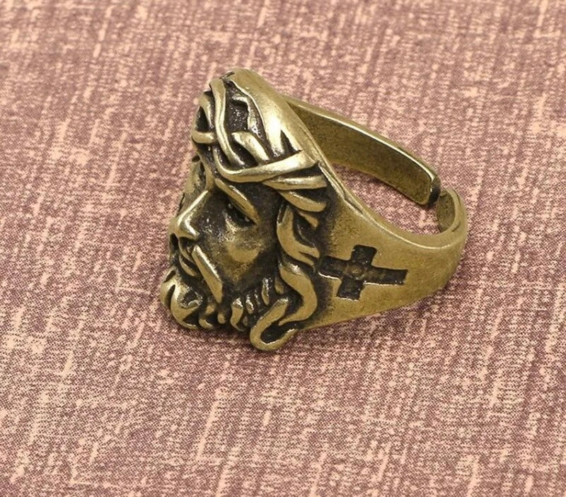 Copper Jesus Ring