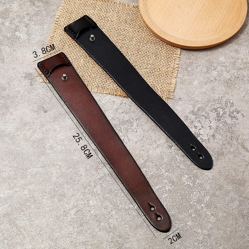 Grainy Wide Leather Bracelet