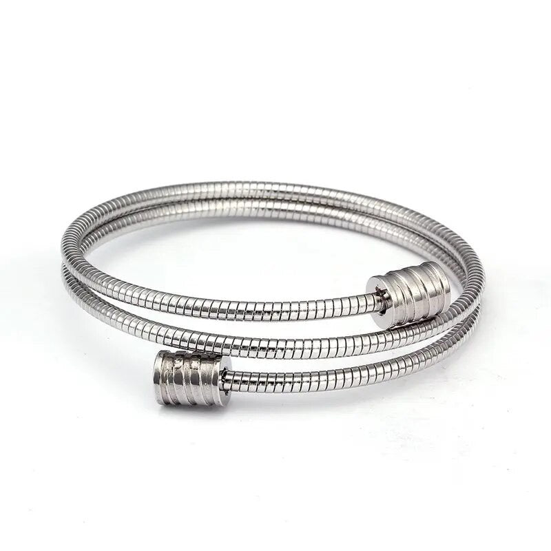 Elastic Steel Link Wrap Around Bracelets