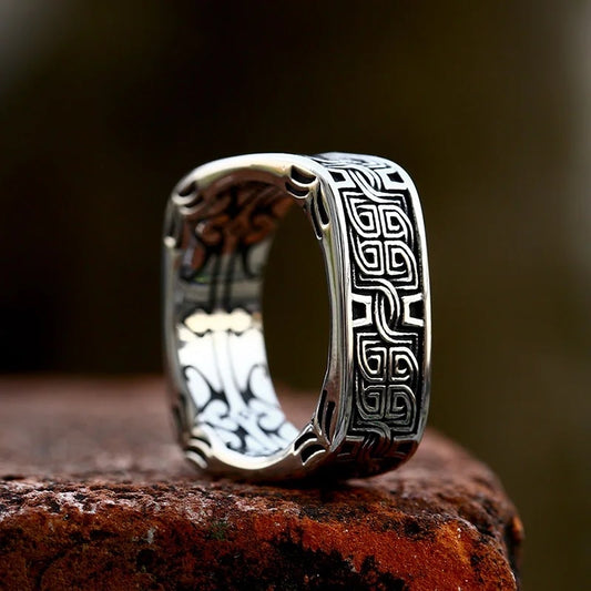 Vintage Square Shape Stainless Steel Ring