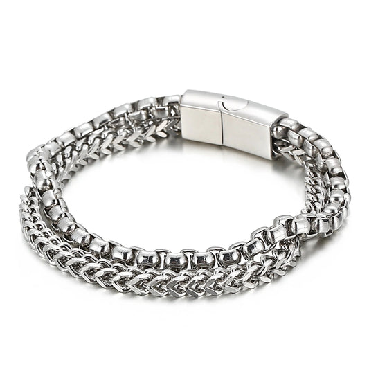 Double Franco Chain Links Bracelet