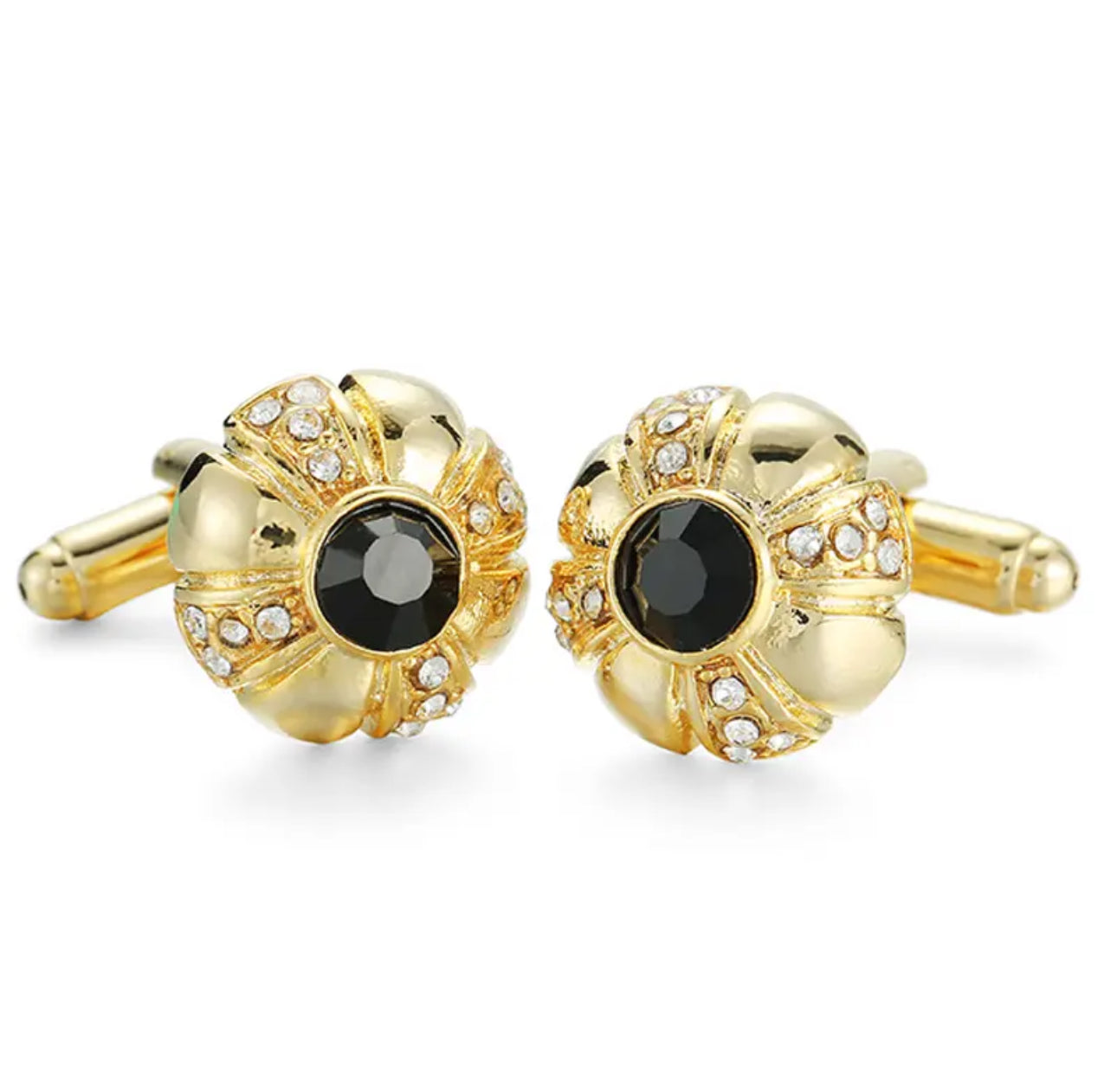 Luxury CZ Stones Crown Cufflinks