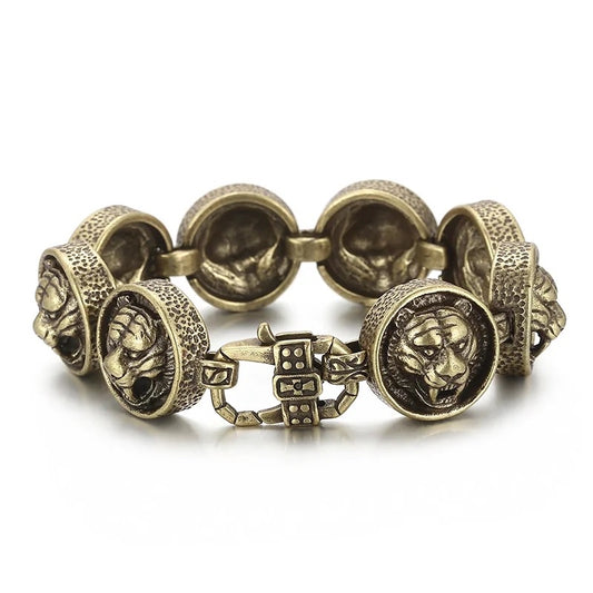 Brass Tiger Links Chain Bracelet