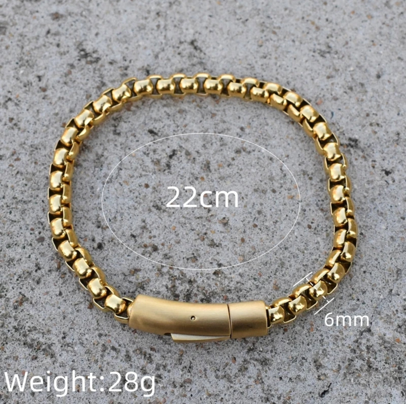 6mm Box Chain Fine Polished Bracelet