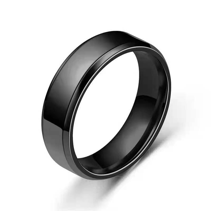 Plain Black Stainless Steel Ring