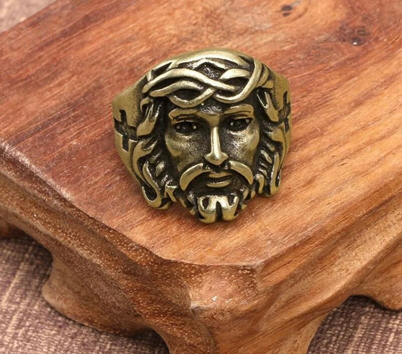 Copper Jesus Ring