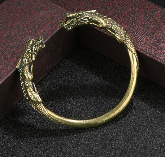 Vintage Copper Dragon Head Bracelet