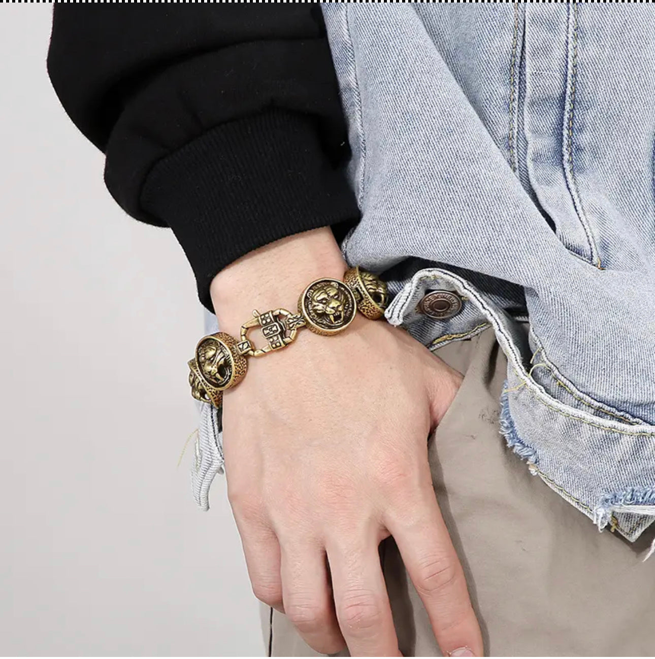 Brass Tiger Links Chain Bracelet