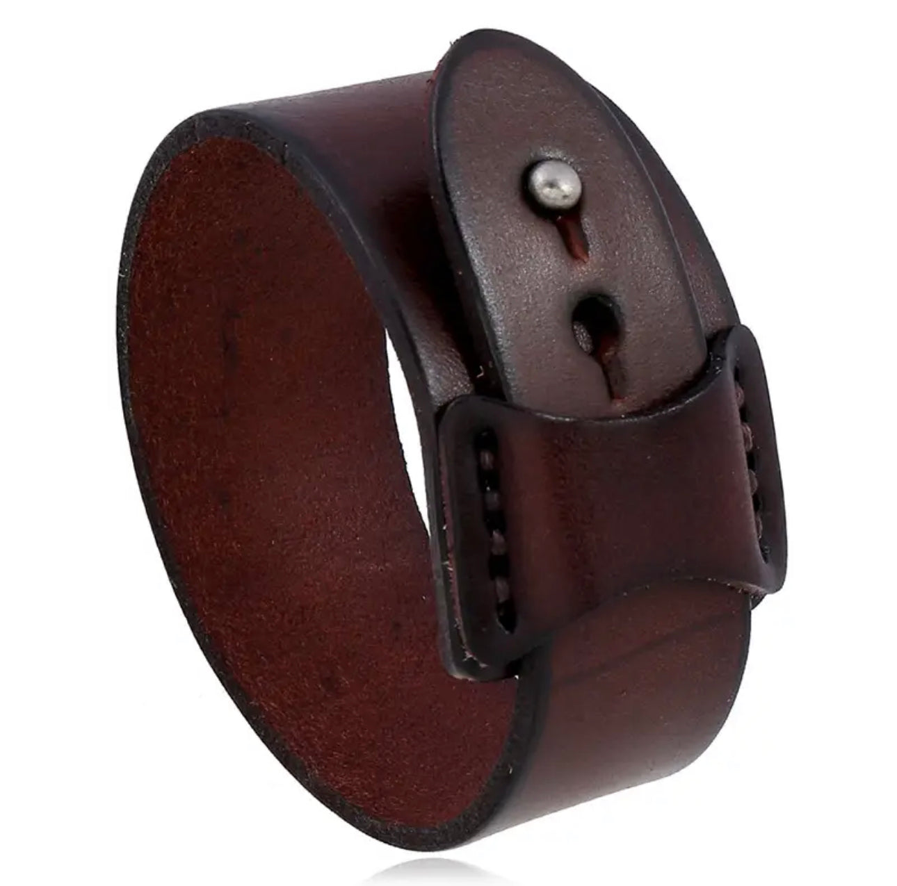 Grainy Wide Leather Bracelet