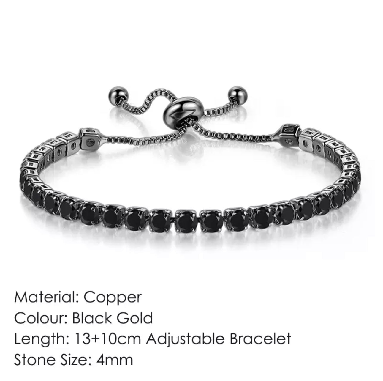 Black Crystal Tennis Bracelet