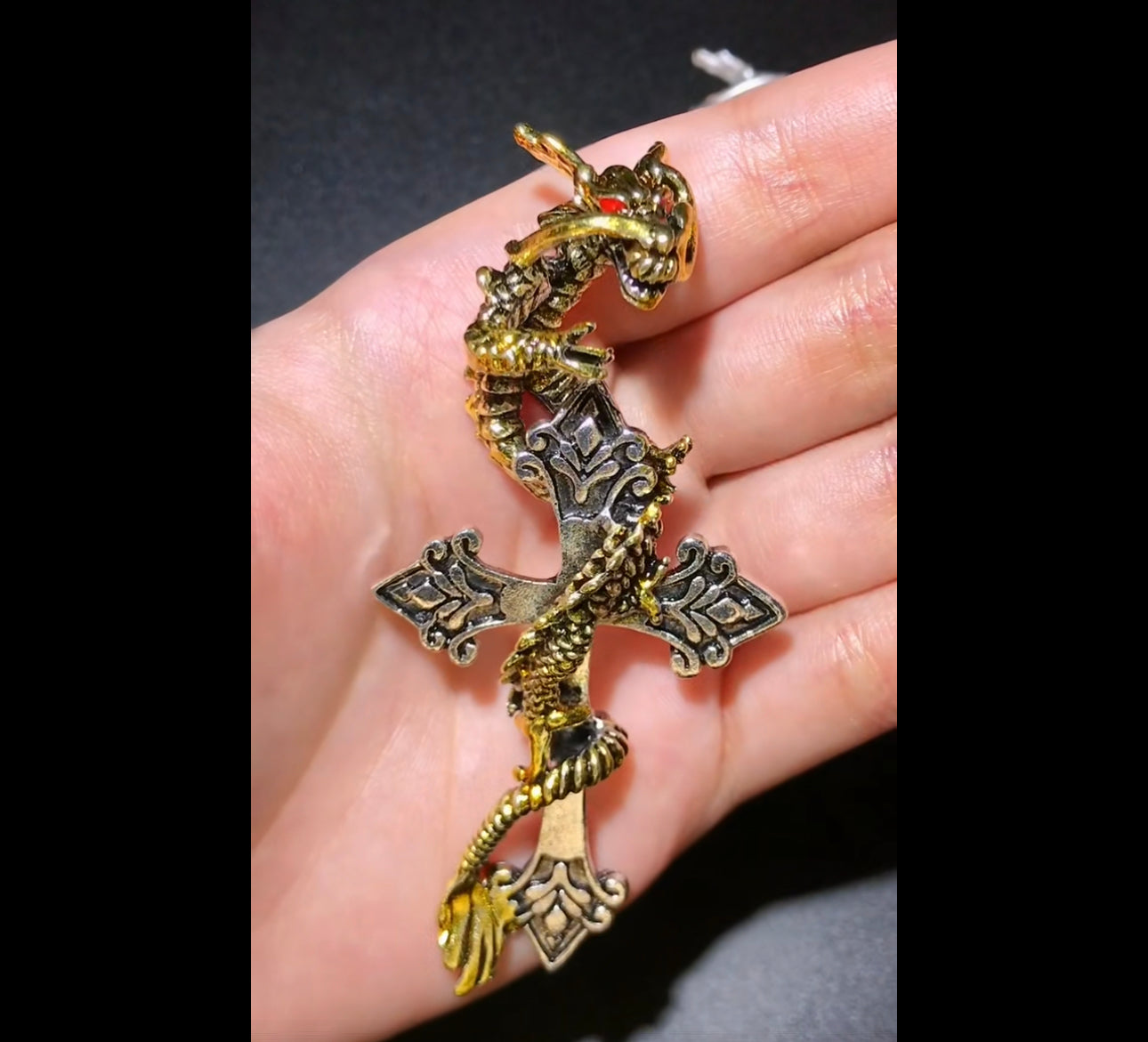 Dragon Cross Brooch