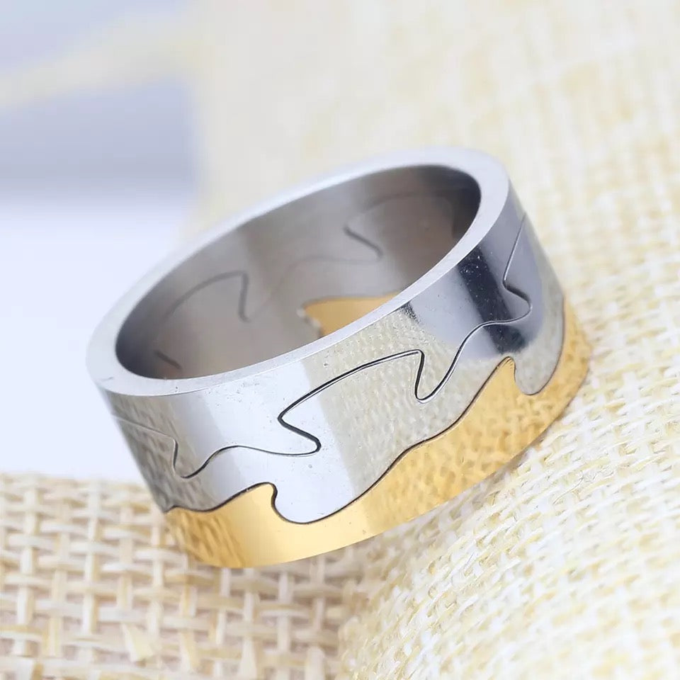 2shup Two Tone Large Puzzle Rings