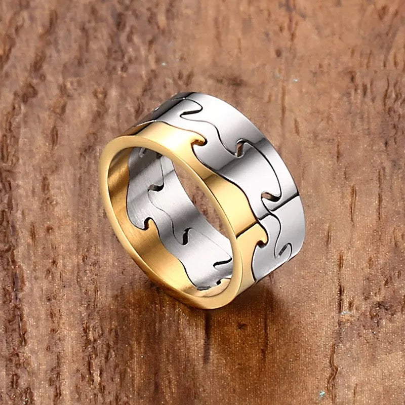 2shup Two Tone Large Puzzle Rings