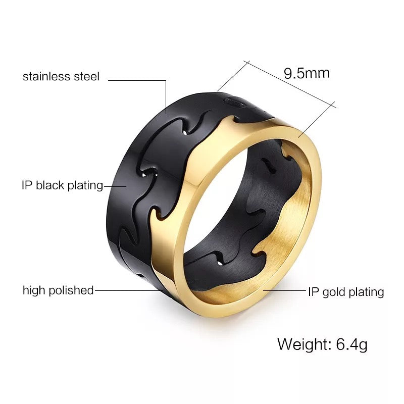 2shup Two Tone Large Puzzle Rings