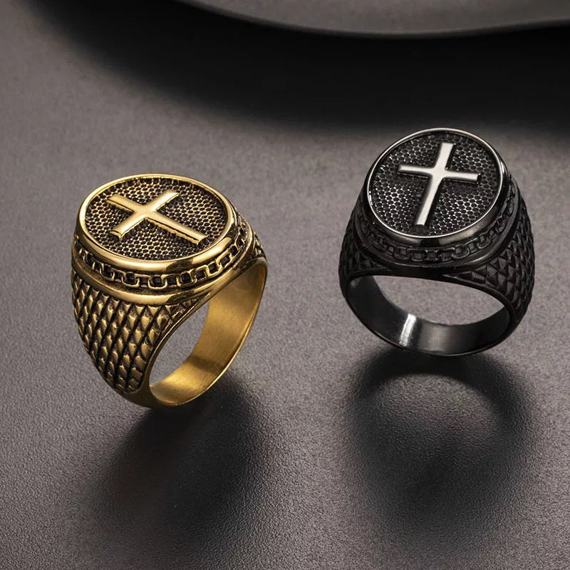 2shup Cross Signet Rings