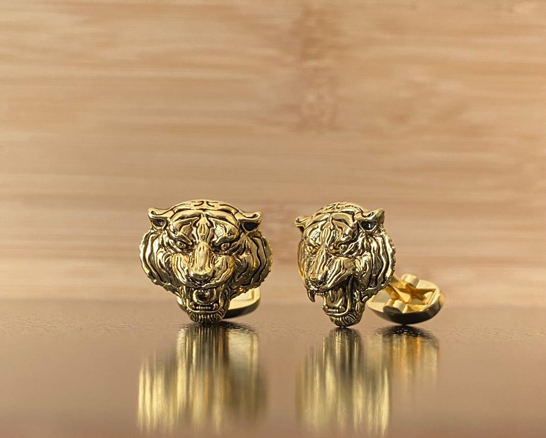 2shup Large Tiger Cufflinks