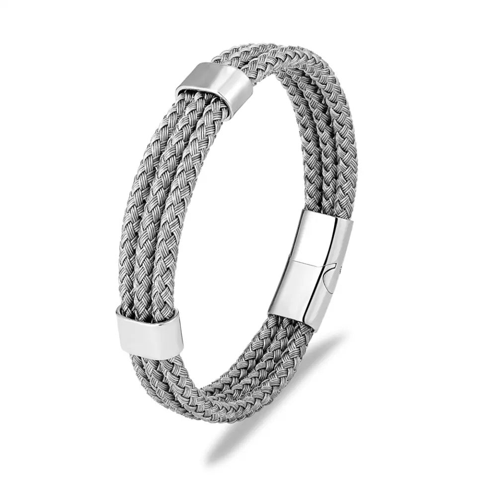 Multi-layer Steel Wire Braided Bracelet