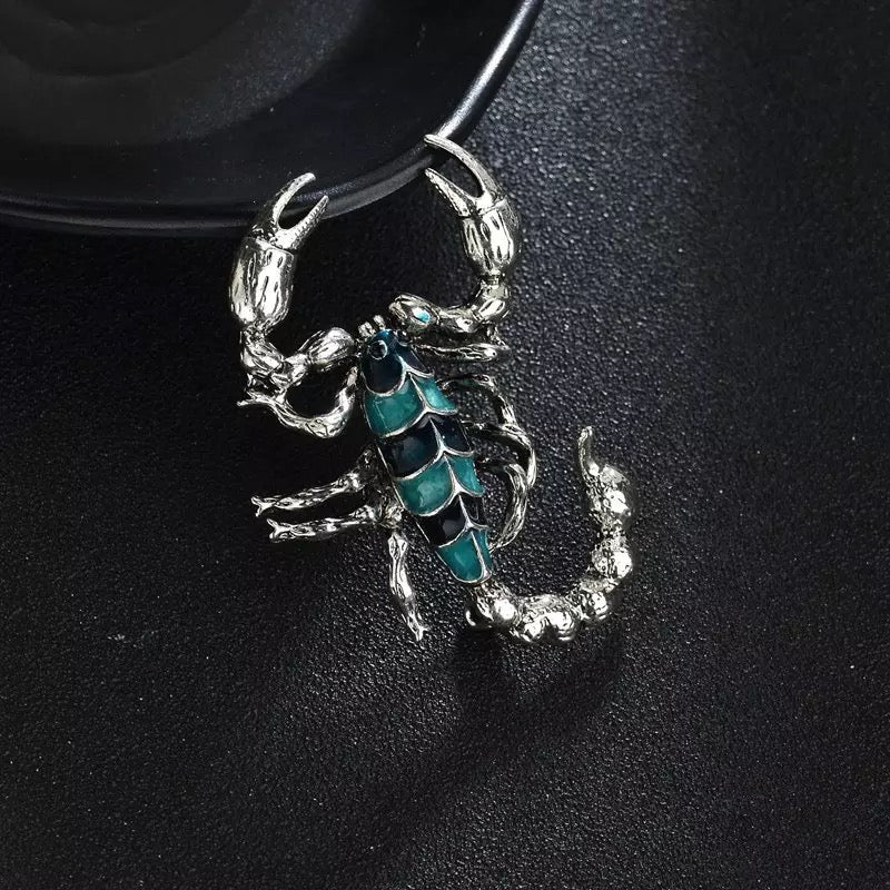 Dual Color Enamel Scorpion Brooch