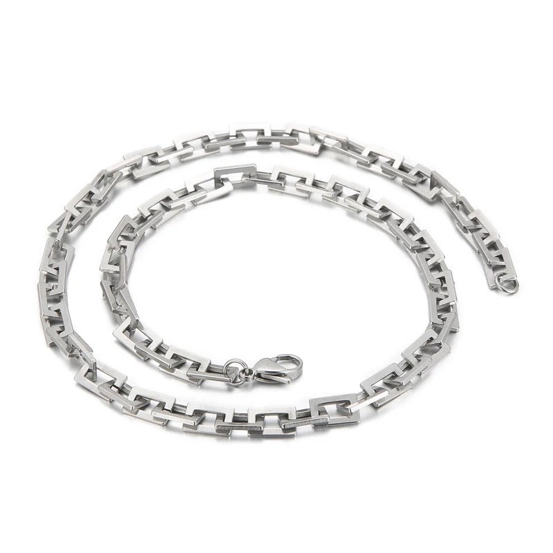 7mm Single Layer Square Link Chain Necklace