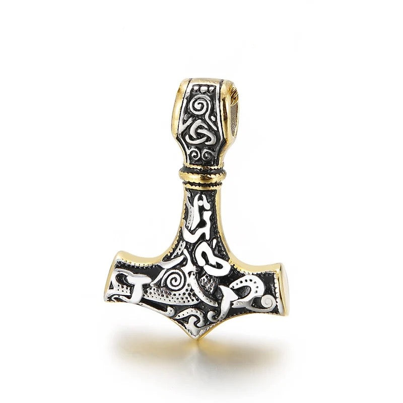 Norse Viking Thor Hammer 316L Stainless Steel Pendant