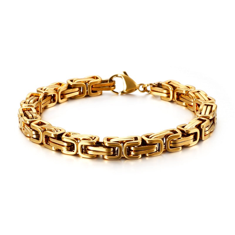 Emperor Byzantium Chain Stainless Steel Square Buckle Bracelet