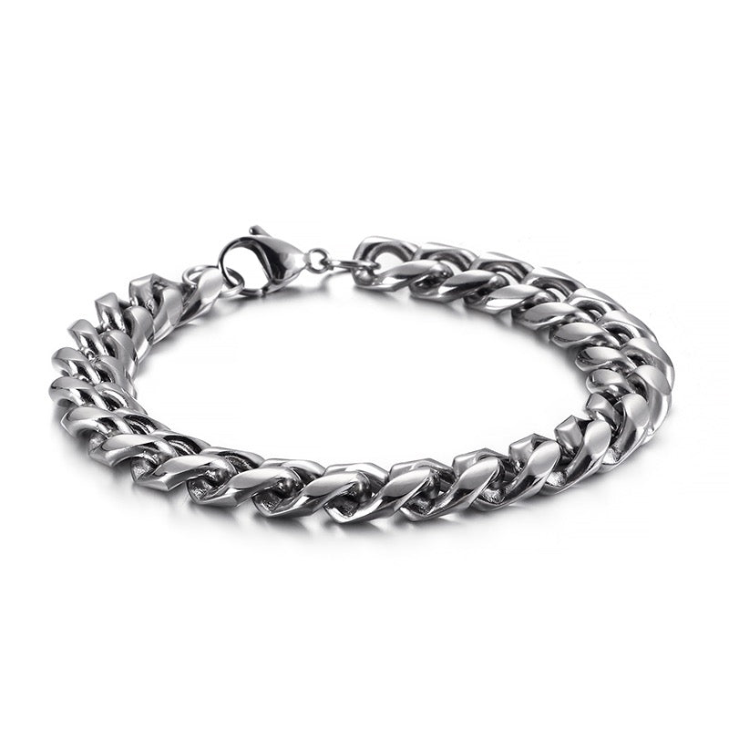 11mm 18K Gold Plated Cuban Link Chain Bracelet