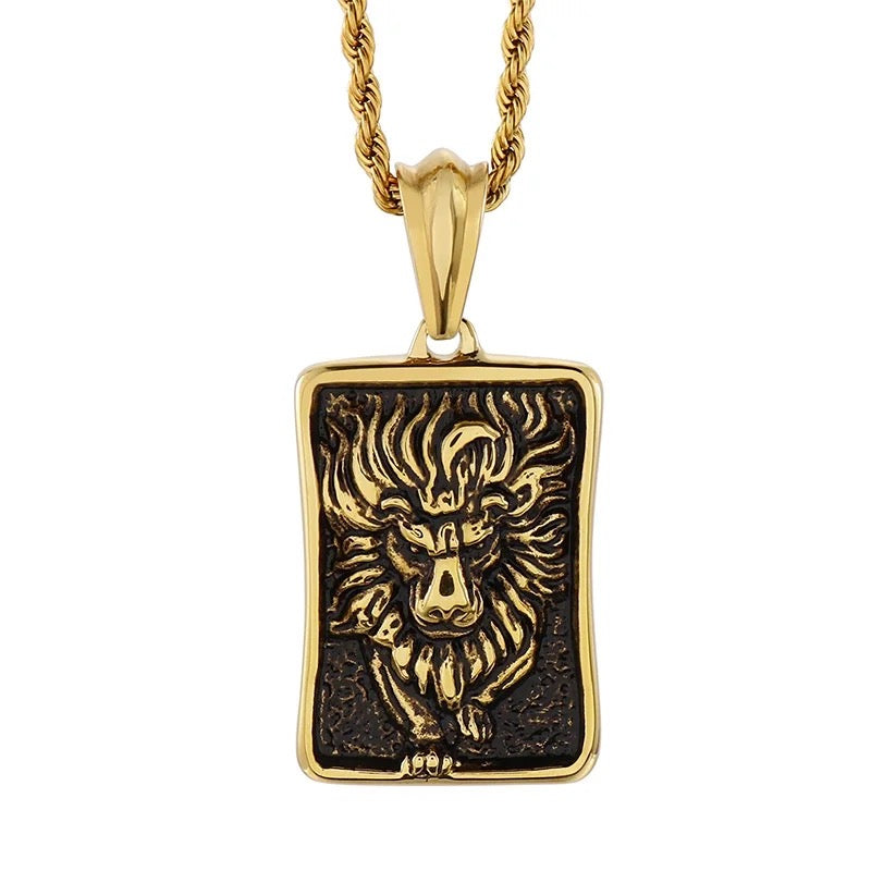 Classic Men 316L Stainless Steel Lion Pendant