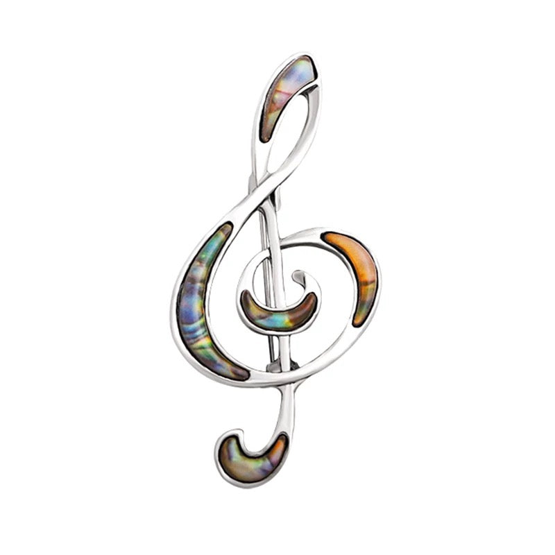 Abalone Shell Music Note Brooch