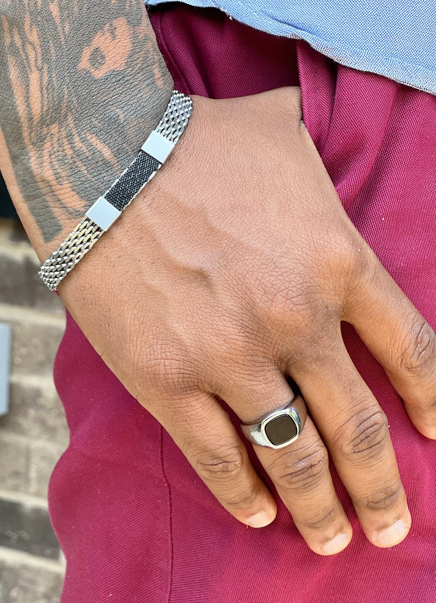 Smooth 316L Stainless Steel Signet Ring For Men