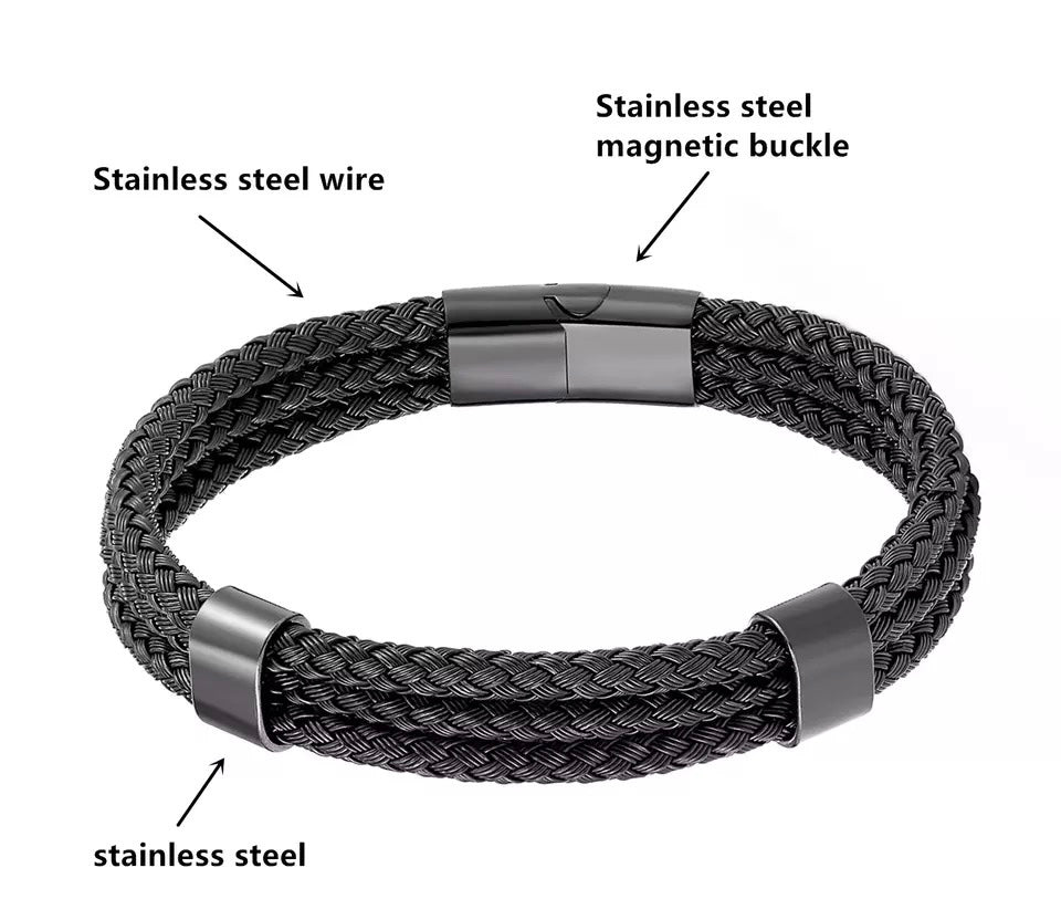 Multi-layer Steel Wire Braided Bracelet