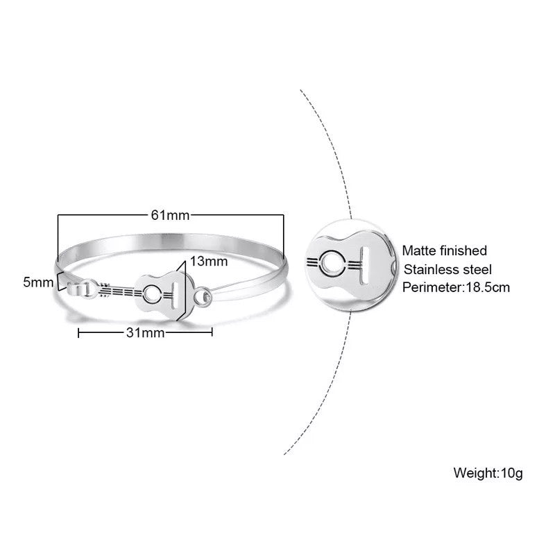 2shup 316L Steel Guitar Charm Bracelet