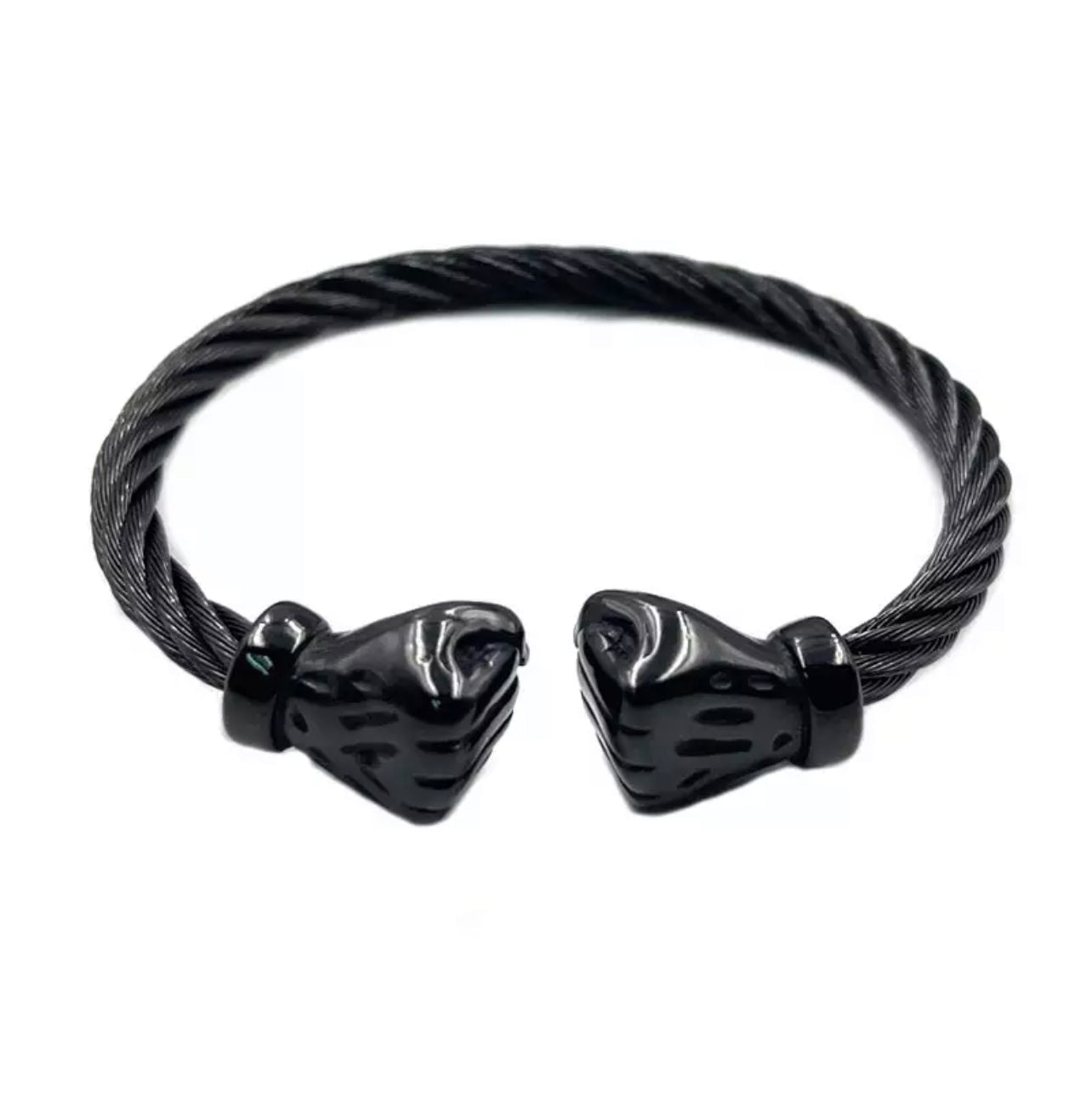 Black Fist Stainless Steel Cuff Bracelet