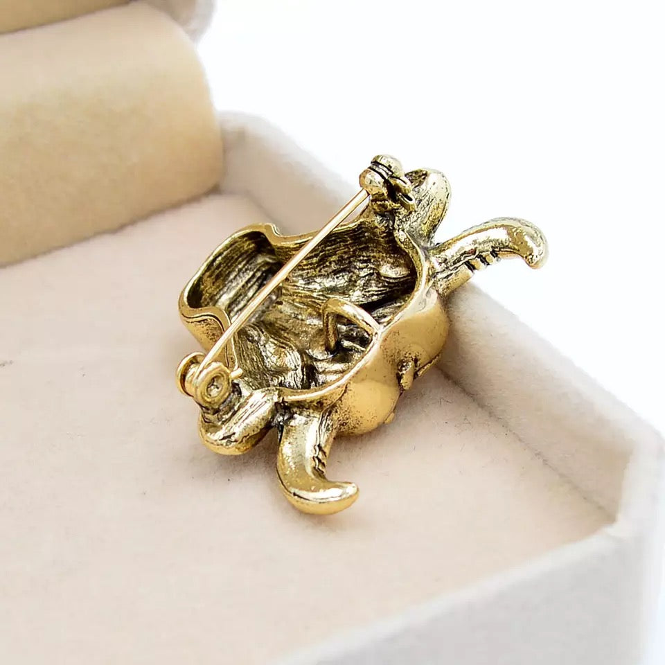 Antique Bull Head Brooch