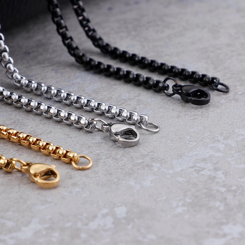 2mm Link Box Chain Necklace