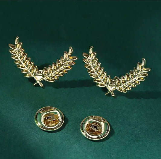 Vintage Double Wheat Ear Collar Pins