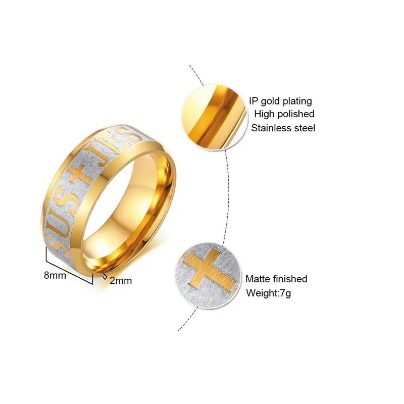 Christian Jesus Stainless Steel Band Ring