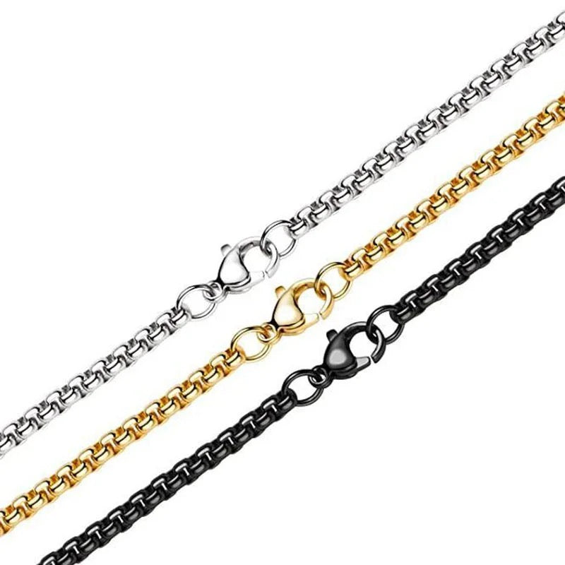 2mm Box Link Chain Necklace