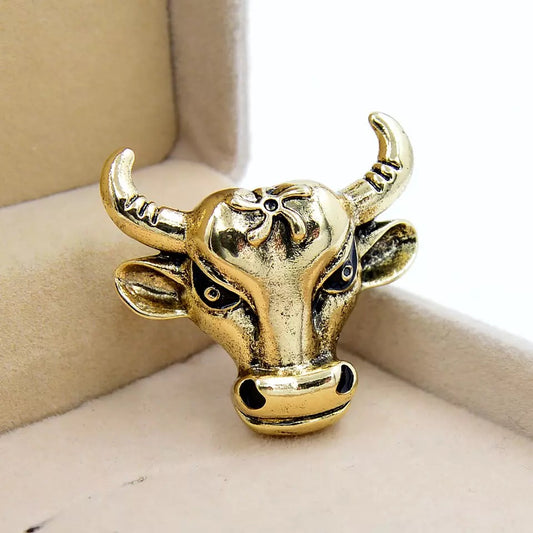 Antique Bull Head Brooch