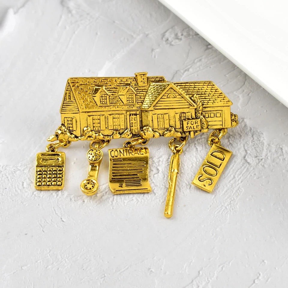 Realtor Real Estate Brooch