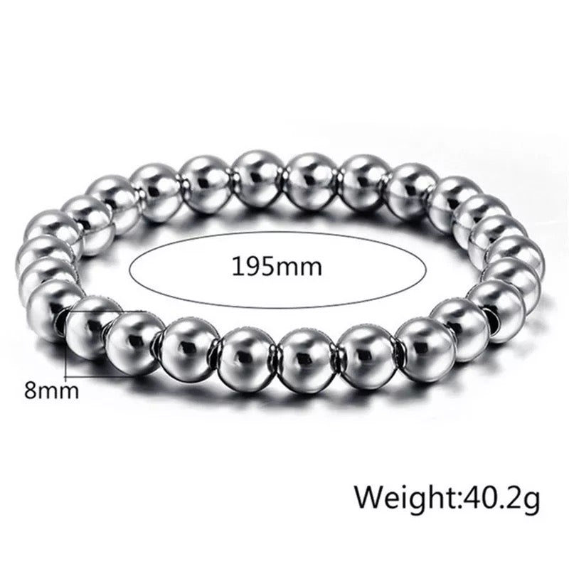 316L Stainless Steel 8mm Ball Link Bracelet