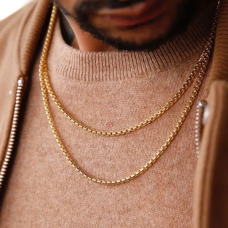 2mm Box Link Chain Necklace