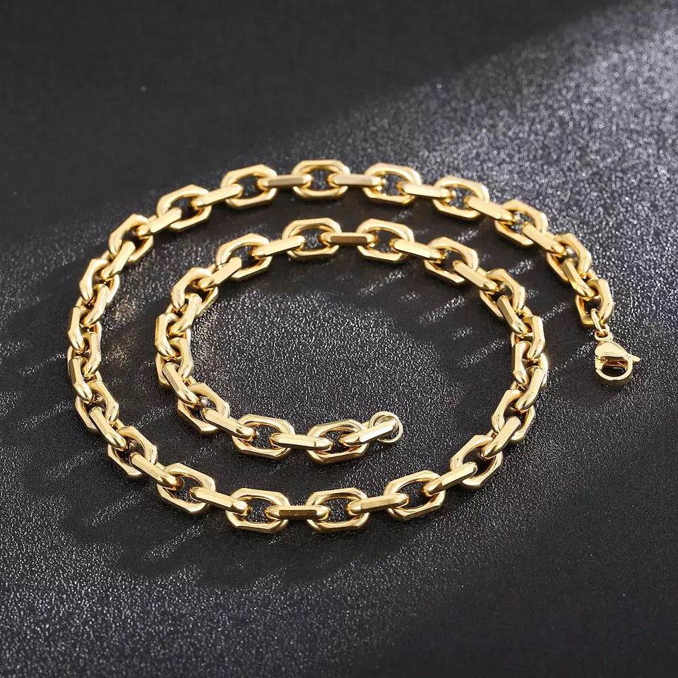 8mm 316L Stainless Steel O-Link Chain Necklace and Bracelet Set