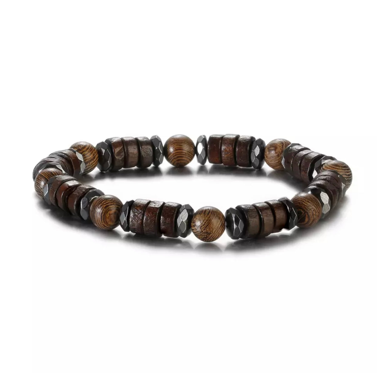 Antique Bohemian Wood Lava Beads Bracelets