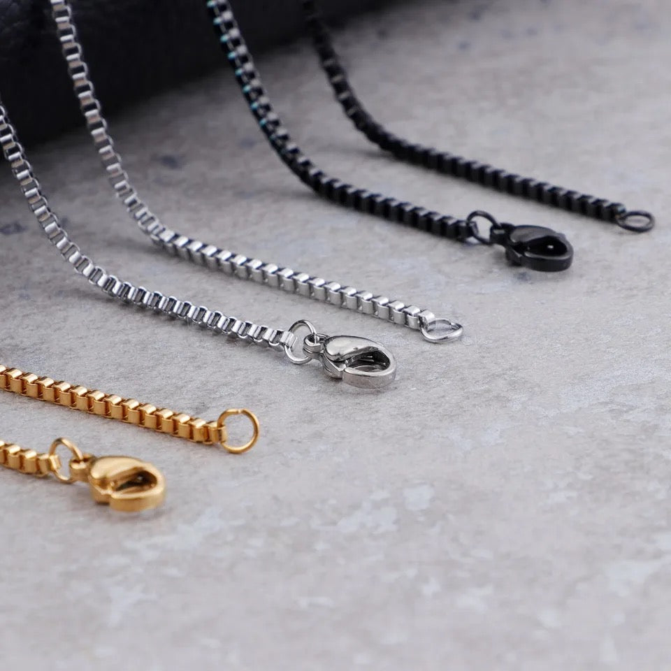 2mm Link Box Chain Necklace