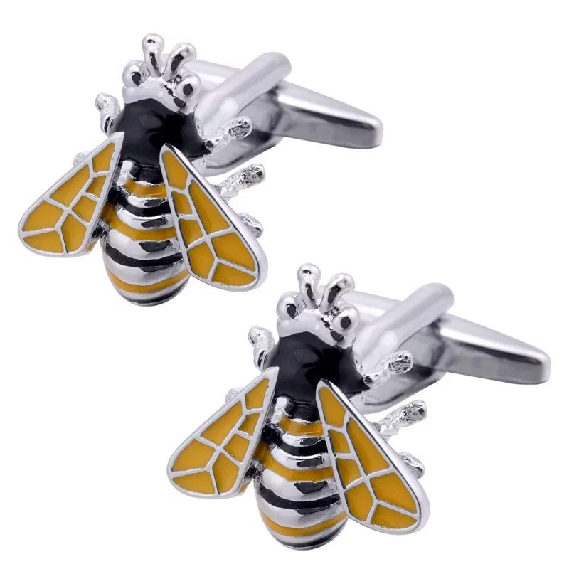 2shup Bee Cufflinks & Lapel Pin | Brooch Set