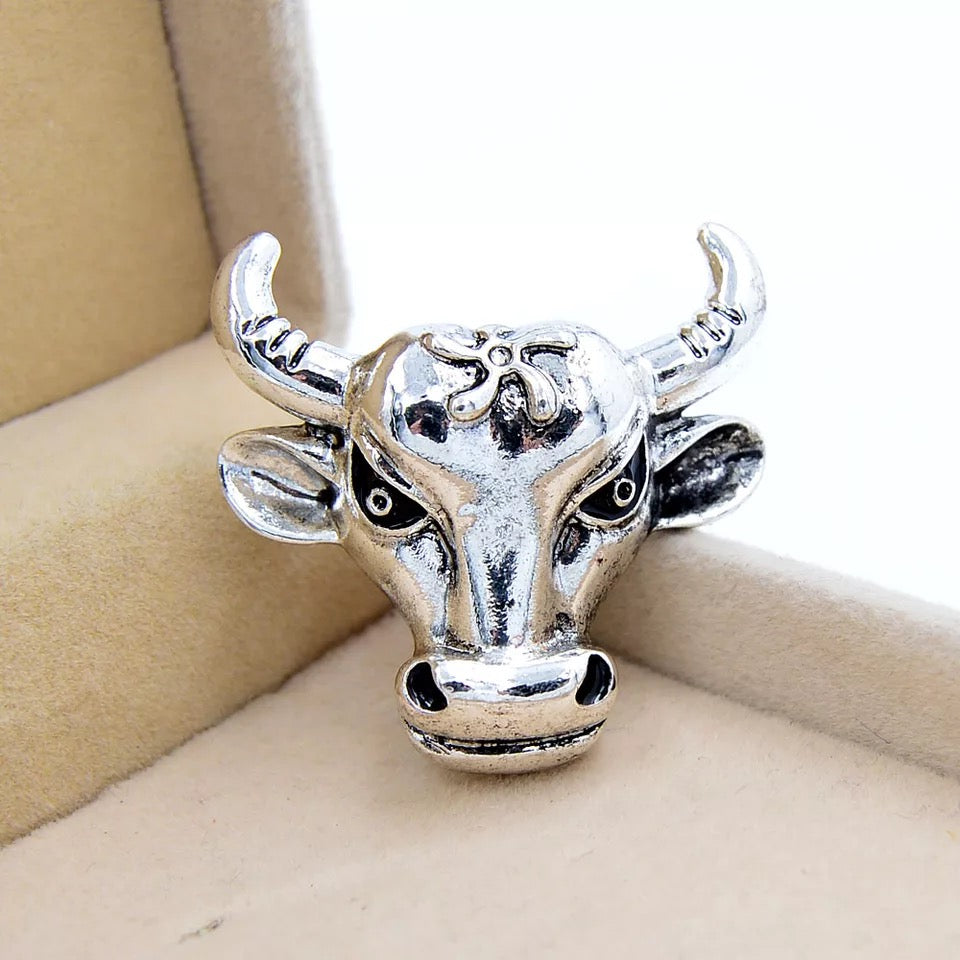 Antique Bull Head Brooch