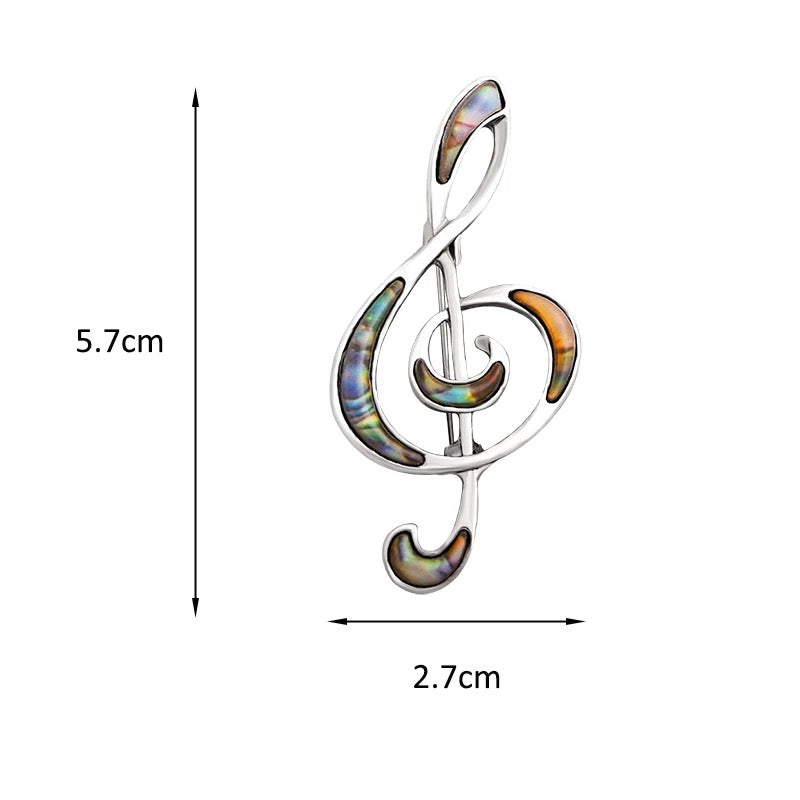 Abalone Shell Music Note Brooch